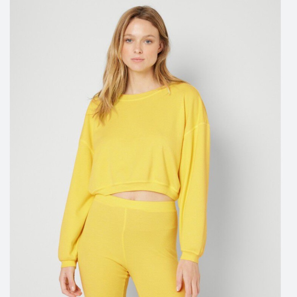 American Vintage WOMEN'S SWEATSHIRT LEBOW-Acid (Yellow)-S-NWT